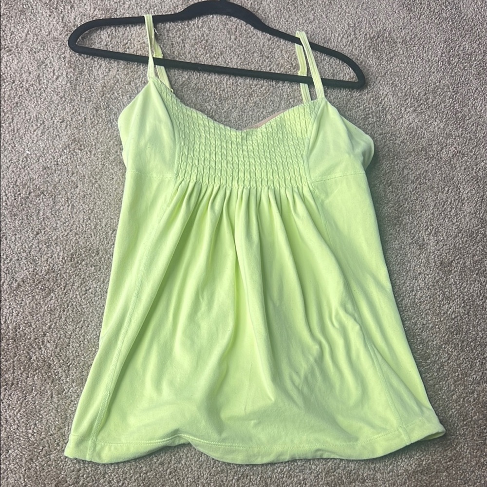 Vintage Lululemon Lime Green Women's Smocked Top